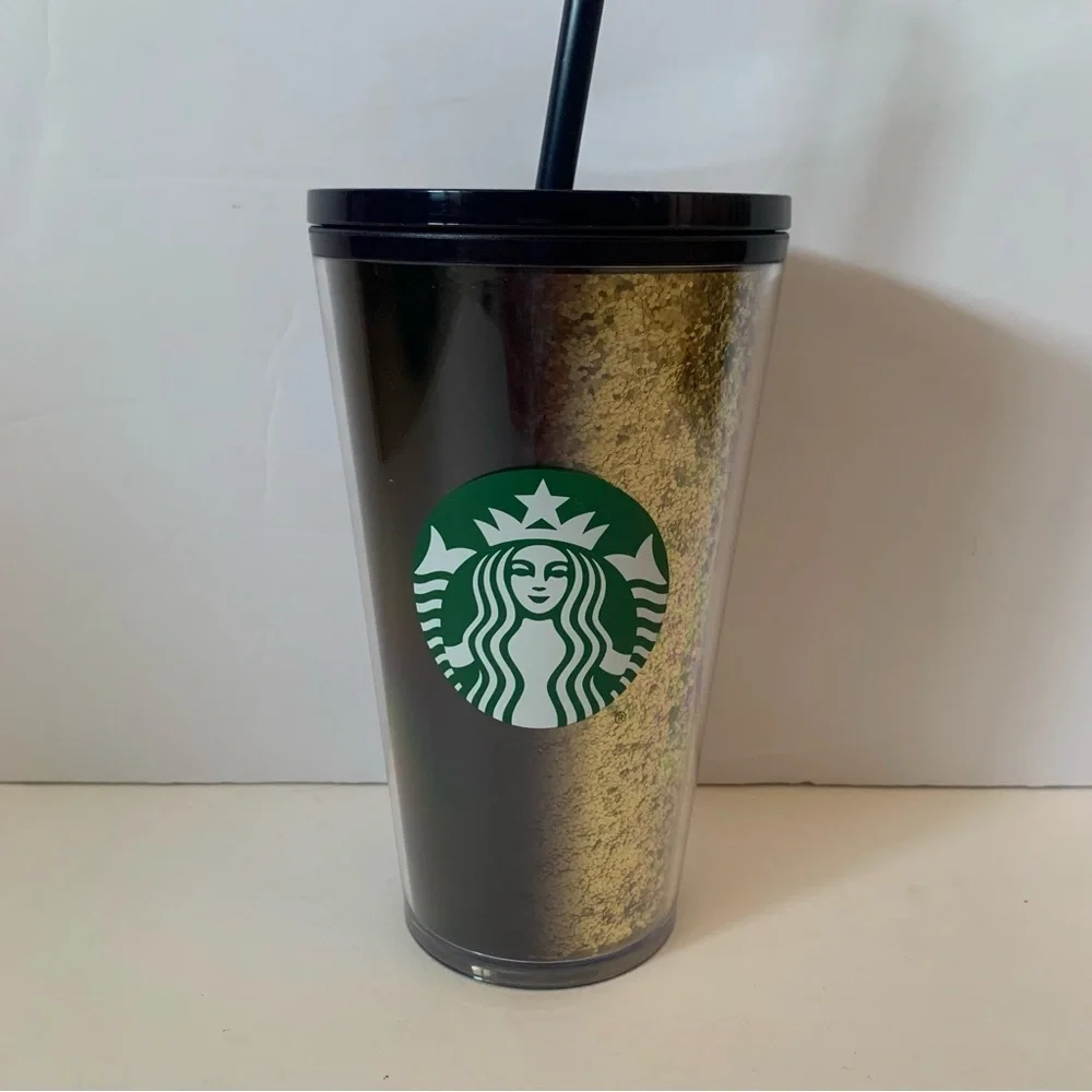 NWT. Starbucks Navy Blue and Gold Glitter Tumbler